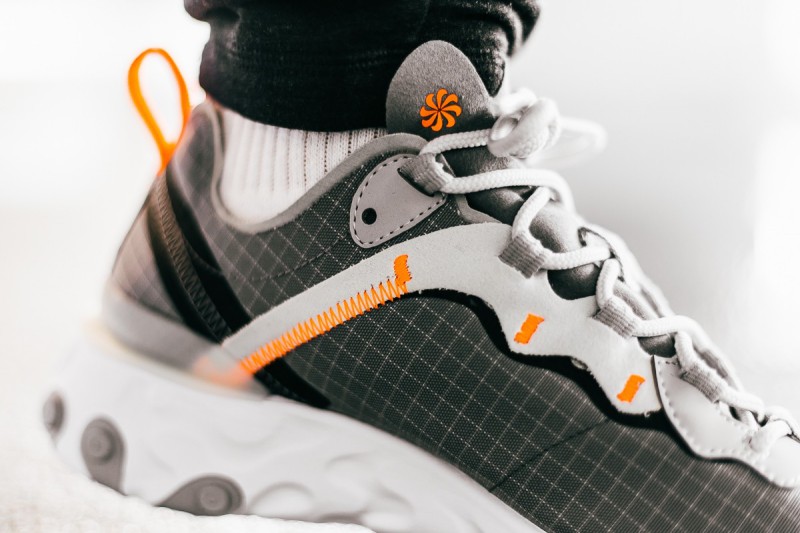 Nike React Element 55 “Grey:Orange” Grid 10