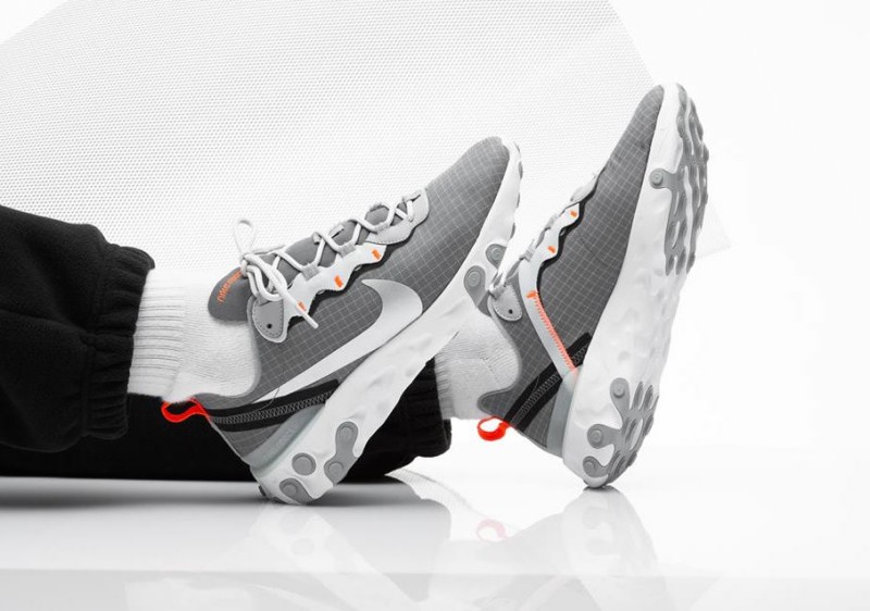 Nike React Element 55 “Grey:Orange” Grid 5