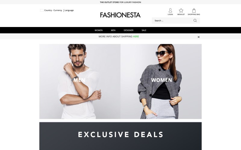 Fashionesta product page screenshot on April 4, 2019