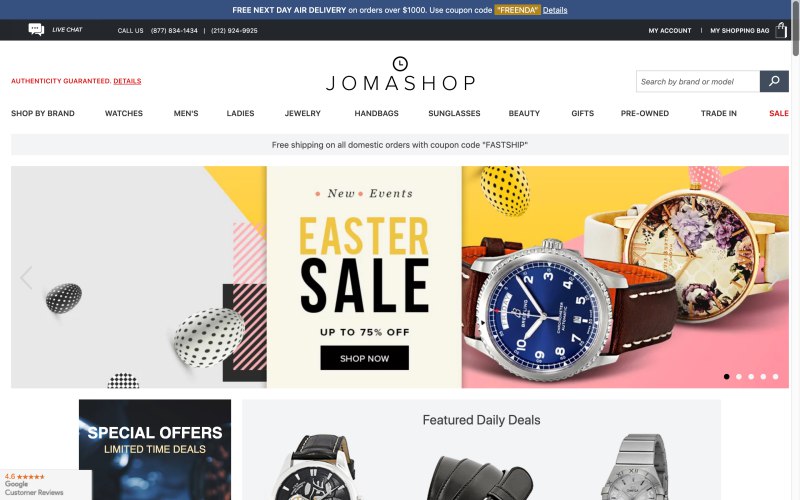 Jomashop new best sale customer coupon