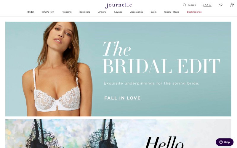 Journelle home page screenshot on April 22, 2019