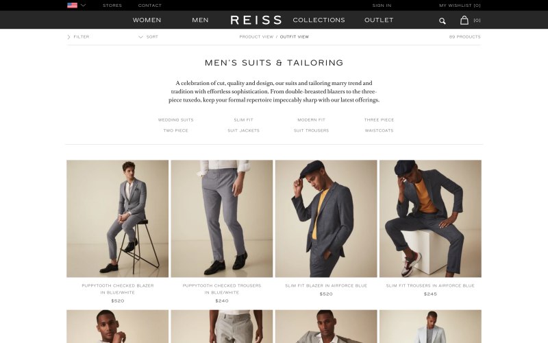 Reiss catalog page screenshot on April 11, 2019
