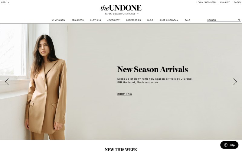 The Undone home page screenshot on April 29, 2019