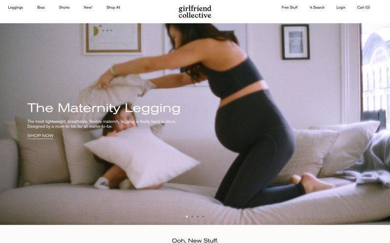 Girlfriend Collective home page screenshot on May 16, 2019