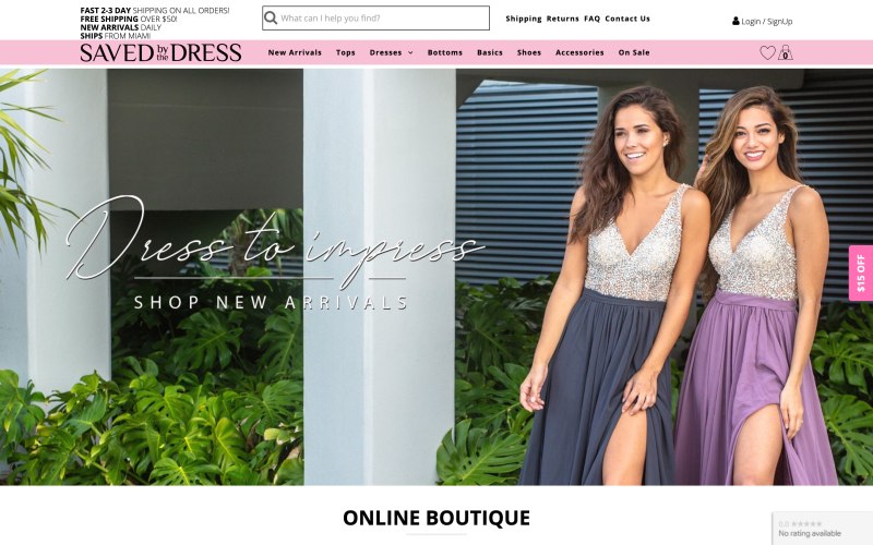 Saved by the Dress home page screenshot on May 14, 2019